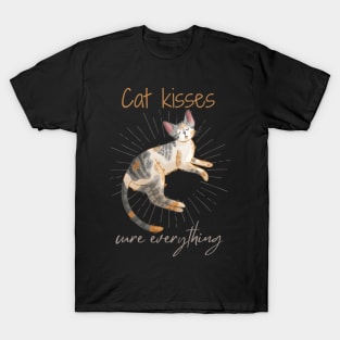 Cat kisses cure everything - Devon Rex cat T-Shirt